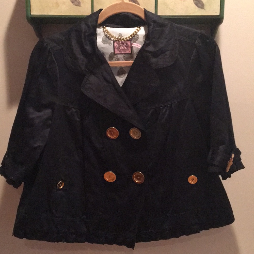 Juicy Couture Black Sheen Jacket Sz M